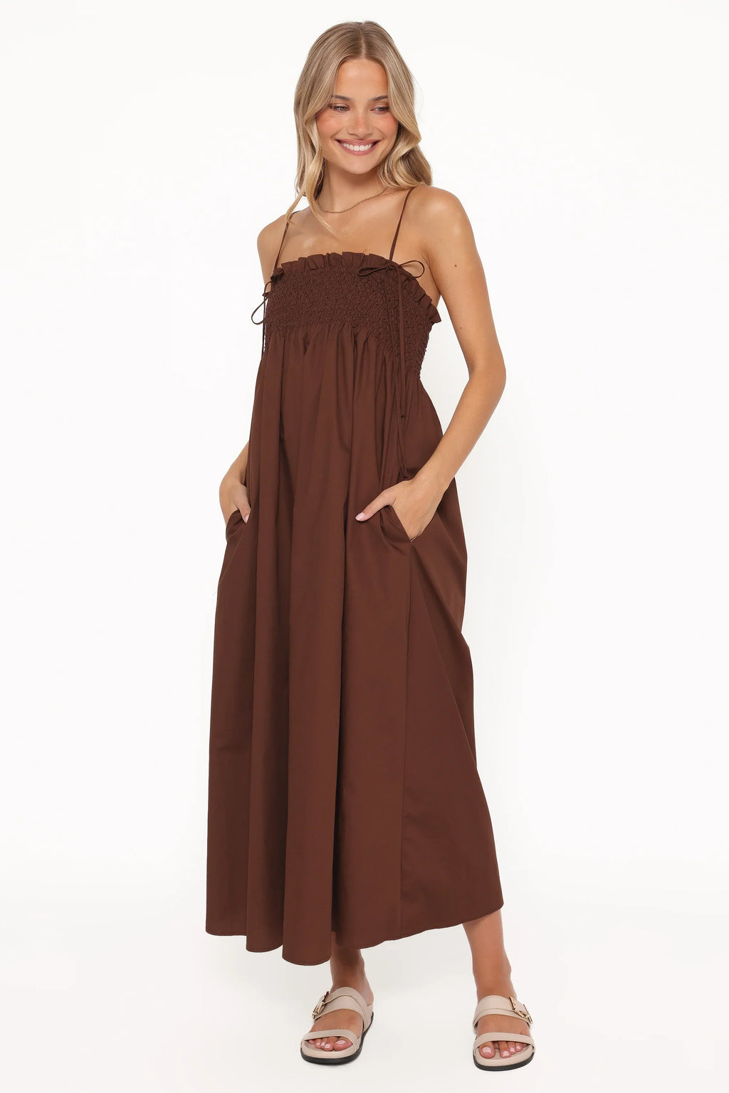 Robe longue Josie - Marron