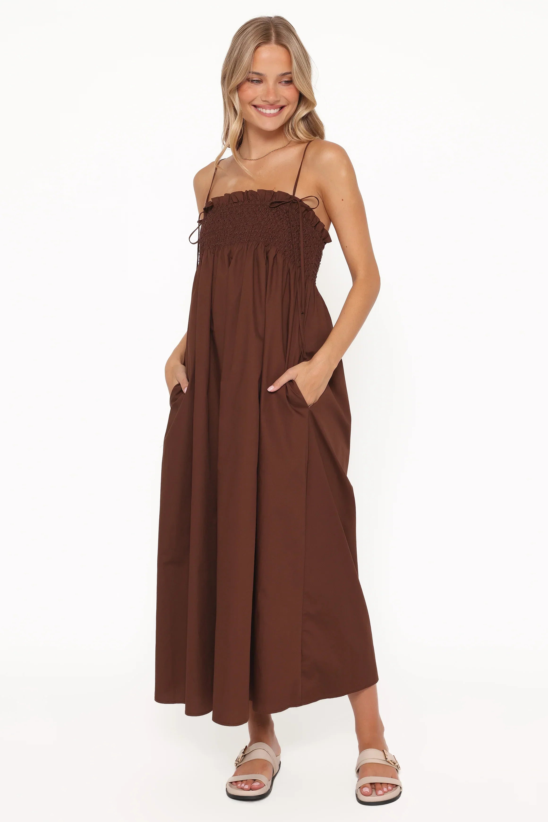 Robe longue Josie - Marron