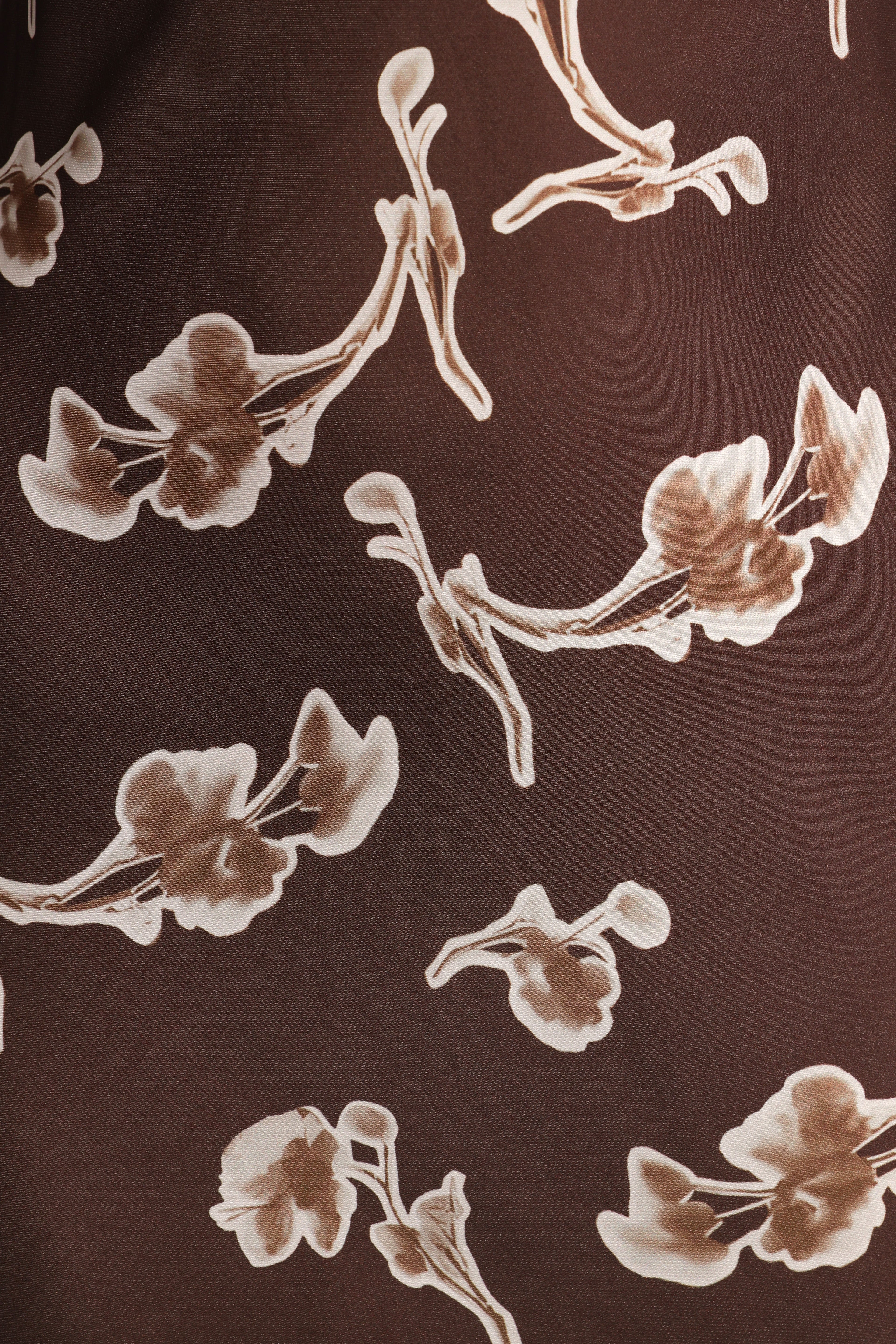 Robe longue à manches longues Maia - Orchidée chocolat