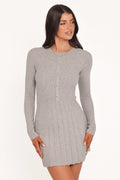 Mini-robe à manches longues Darlina - Gris chiné