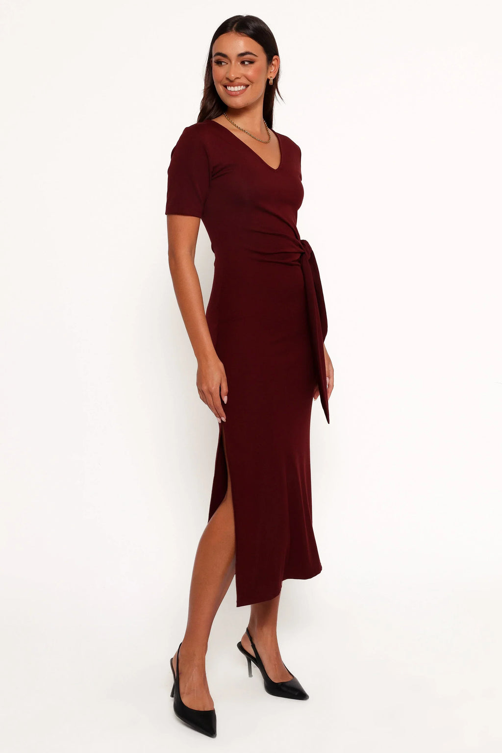 Robe midi Asha - Bordeaux