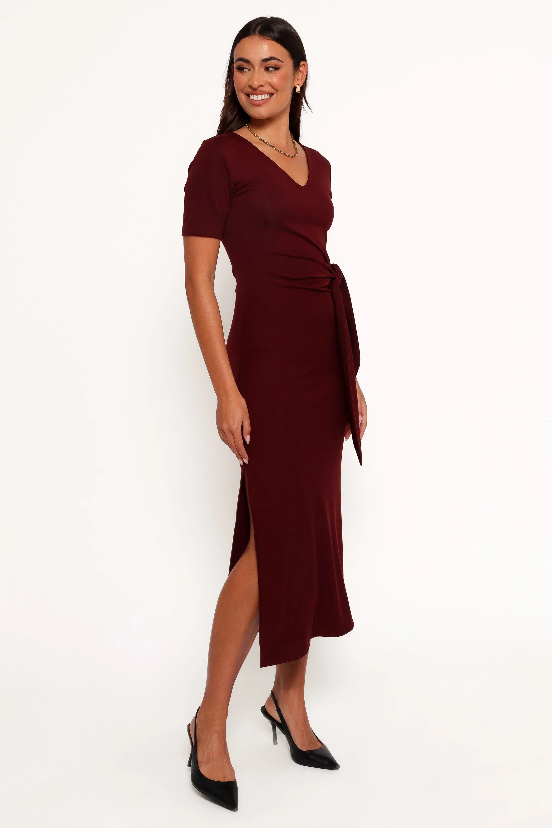 Robe midi Asha - Bordeaux