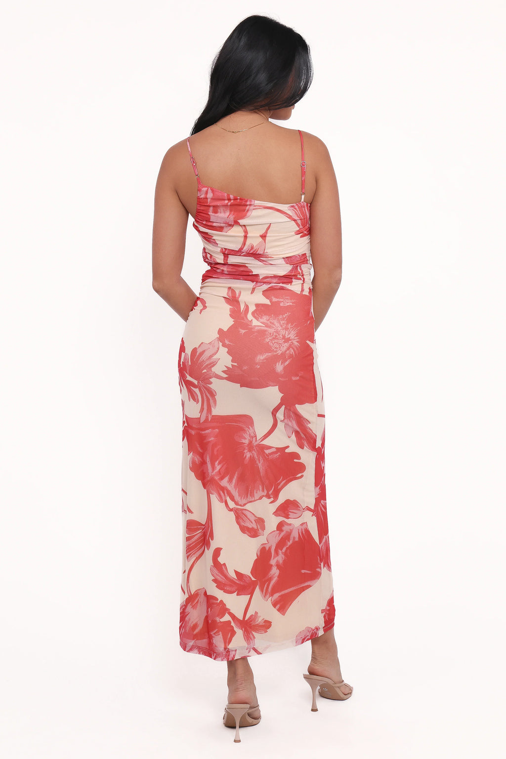 Robe longue Jasmine - Fleurs rouges