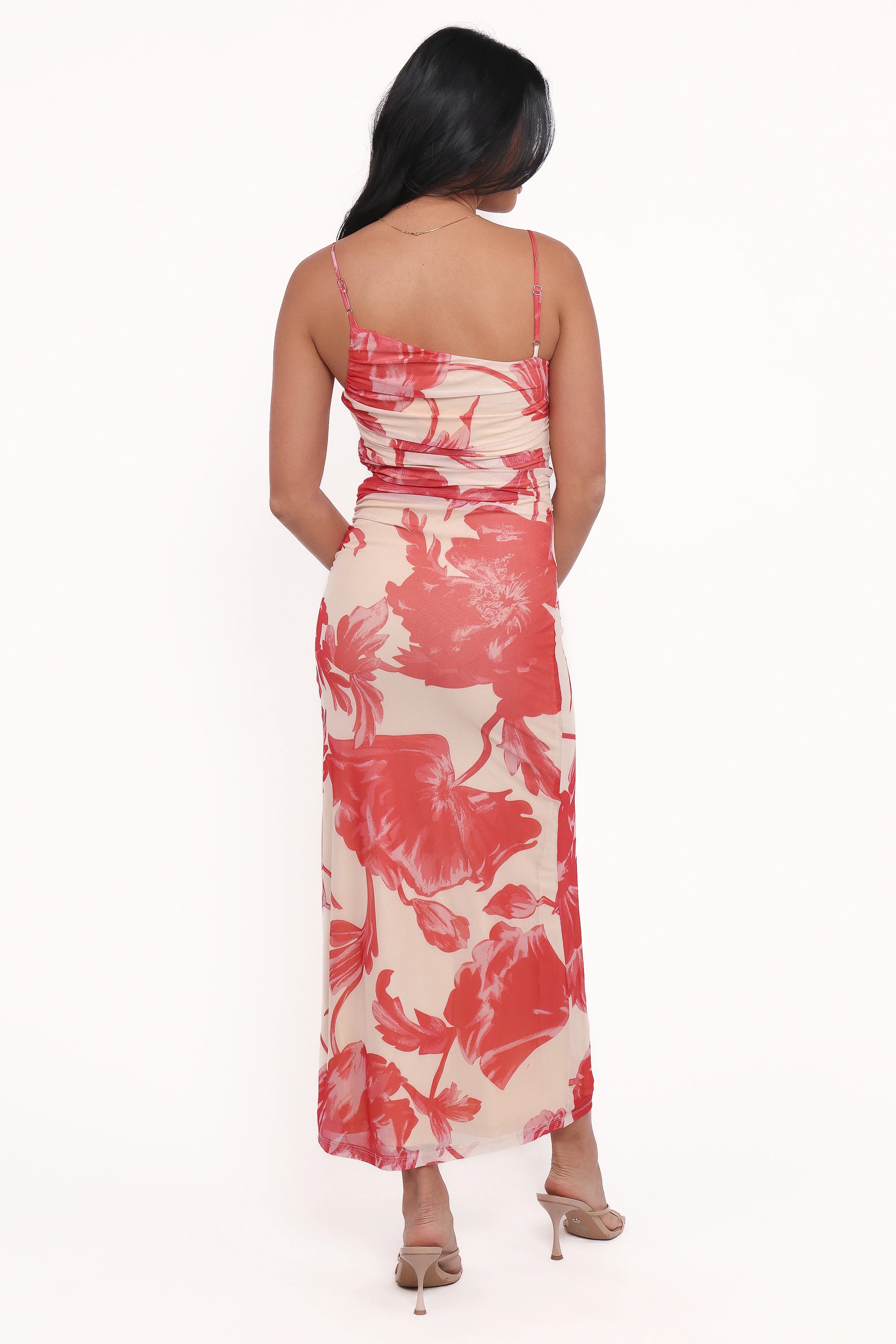 Robe longue Jasmine - Fleurs rouges
