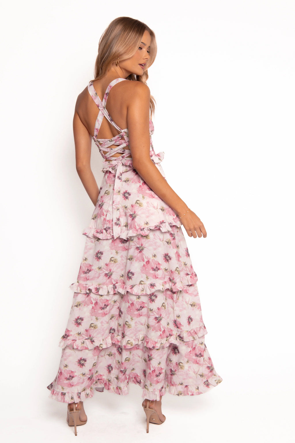Robe longue étagée Lillee - Rose épanoui
