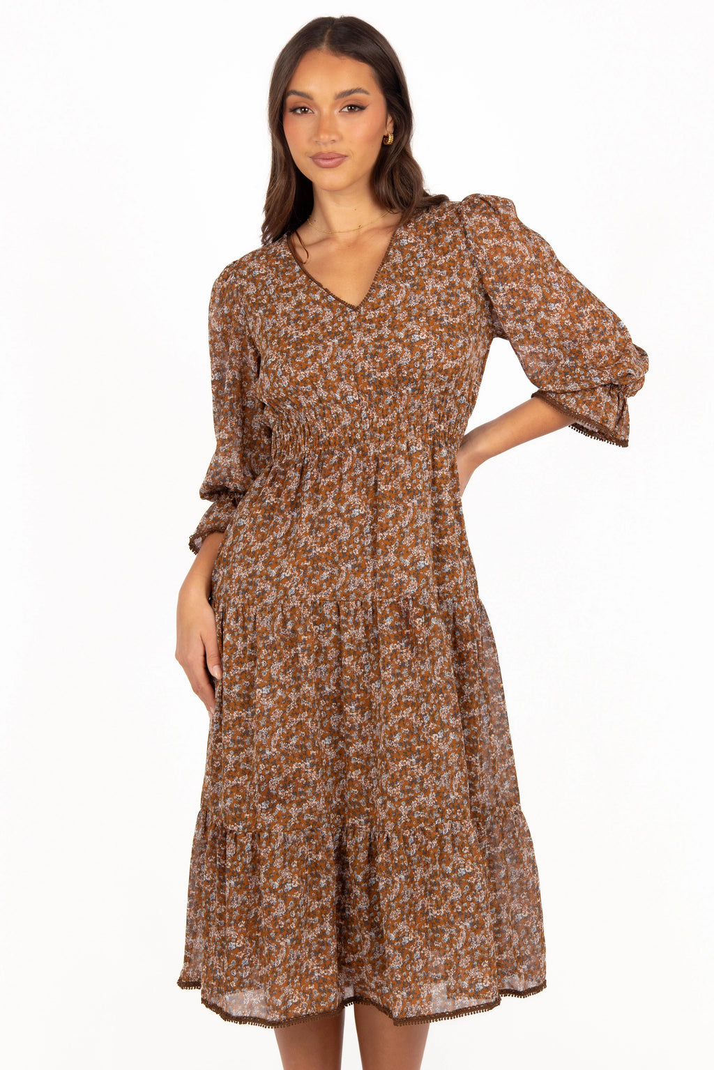 Robe mi-longue Simone - Camel
