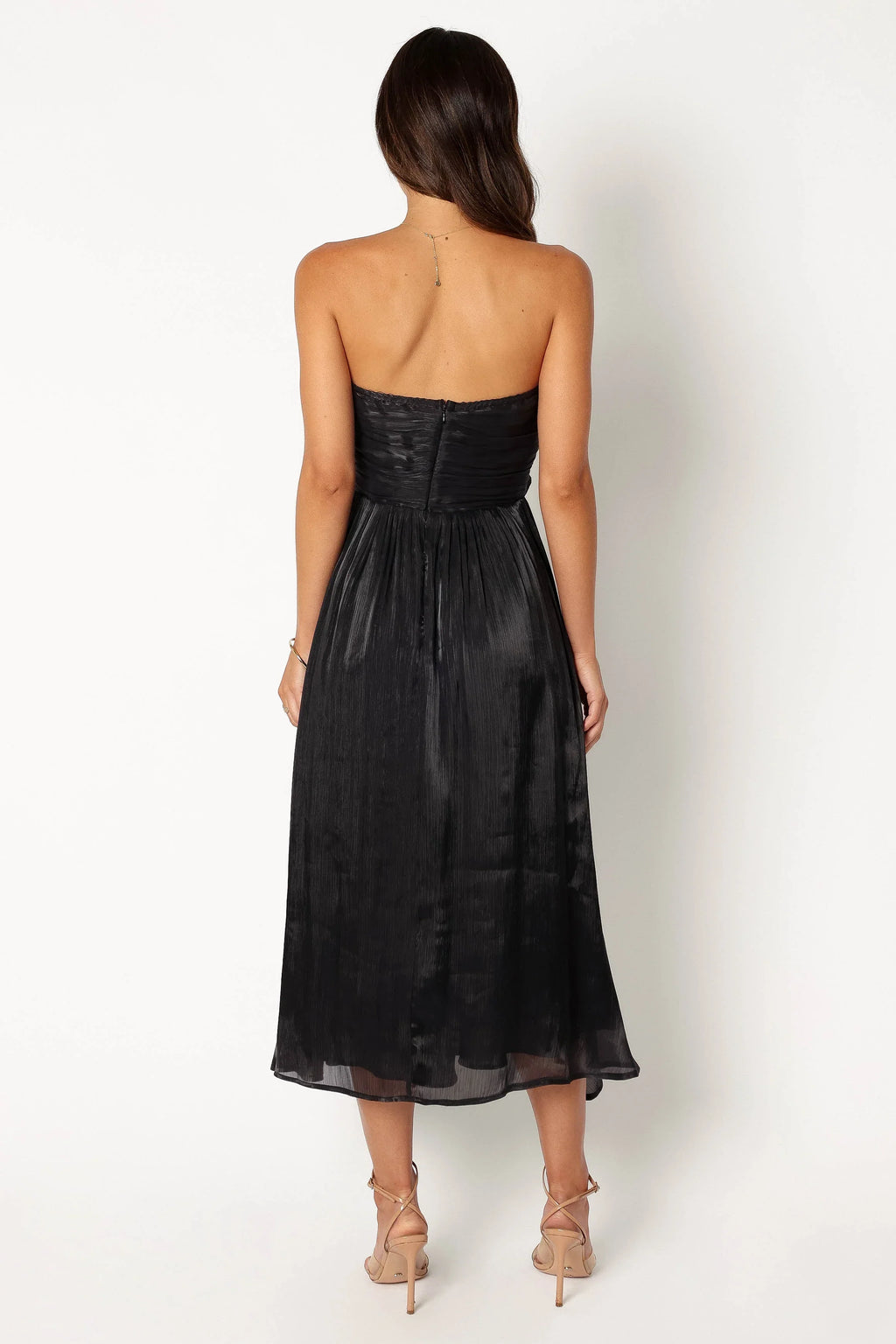 Robe midi sans bretelles Mila - Noir