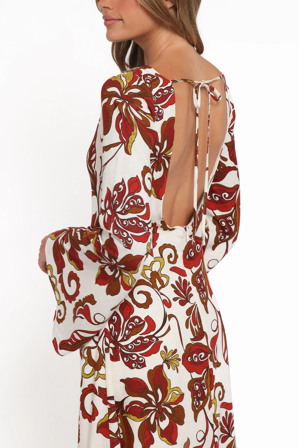 Robe longue Inala – Fleurie marron