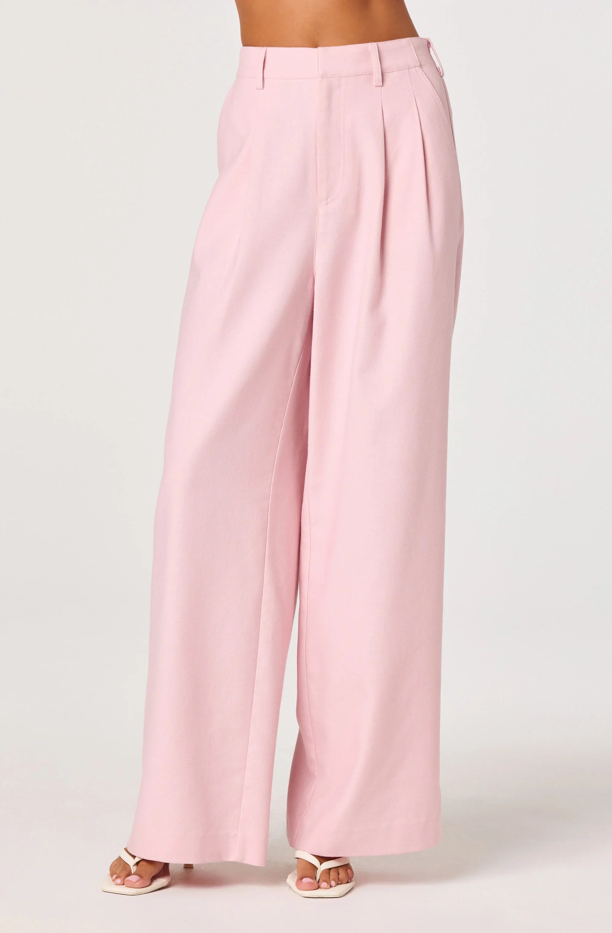 Pantalon large taille haute en lin Neha