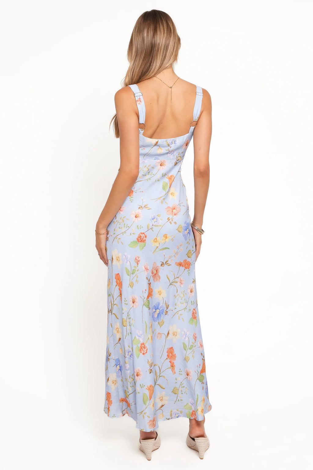 Robe longue Lunaria – Bleu fleuri