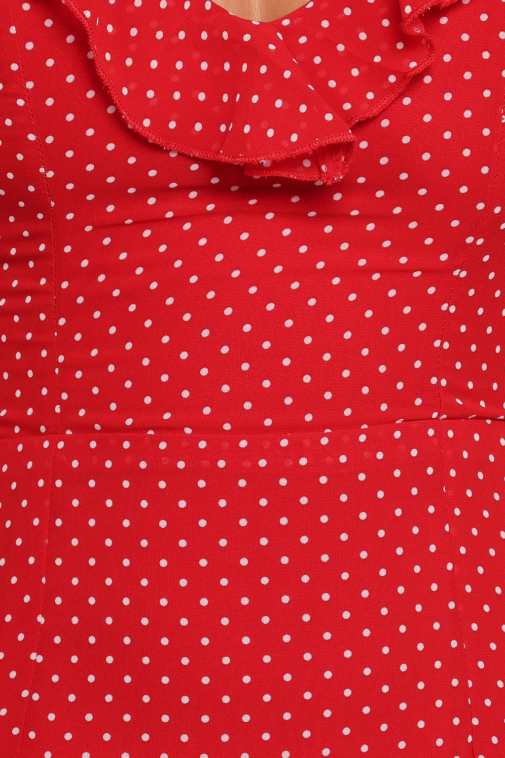 Robe longue Judy - Rouge à pois