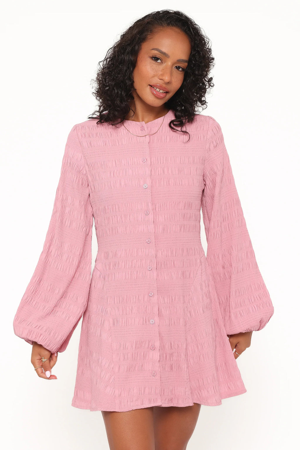 Mini-robe Amaya à manches longues - Rose