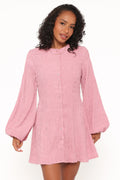 Mini-robe Amaya à manches longues - Rose