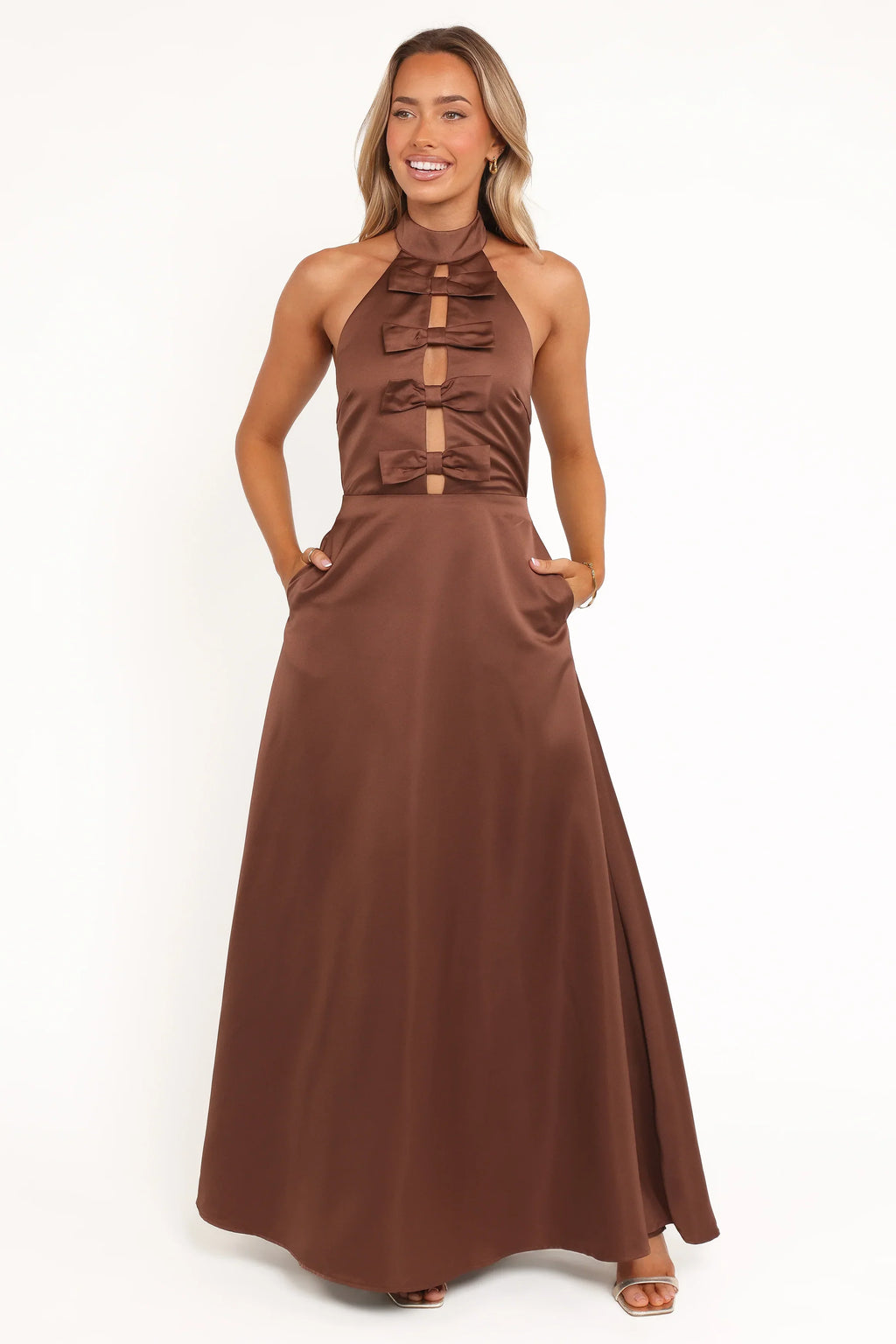 Robe longue Norva - Marron
