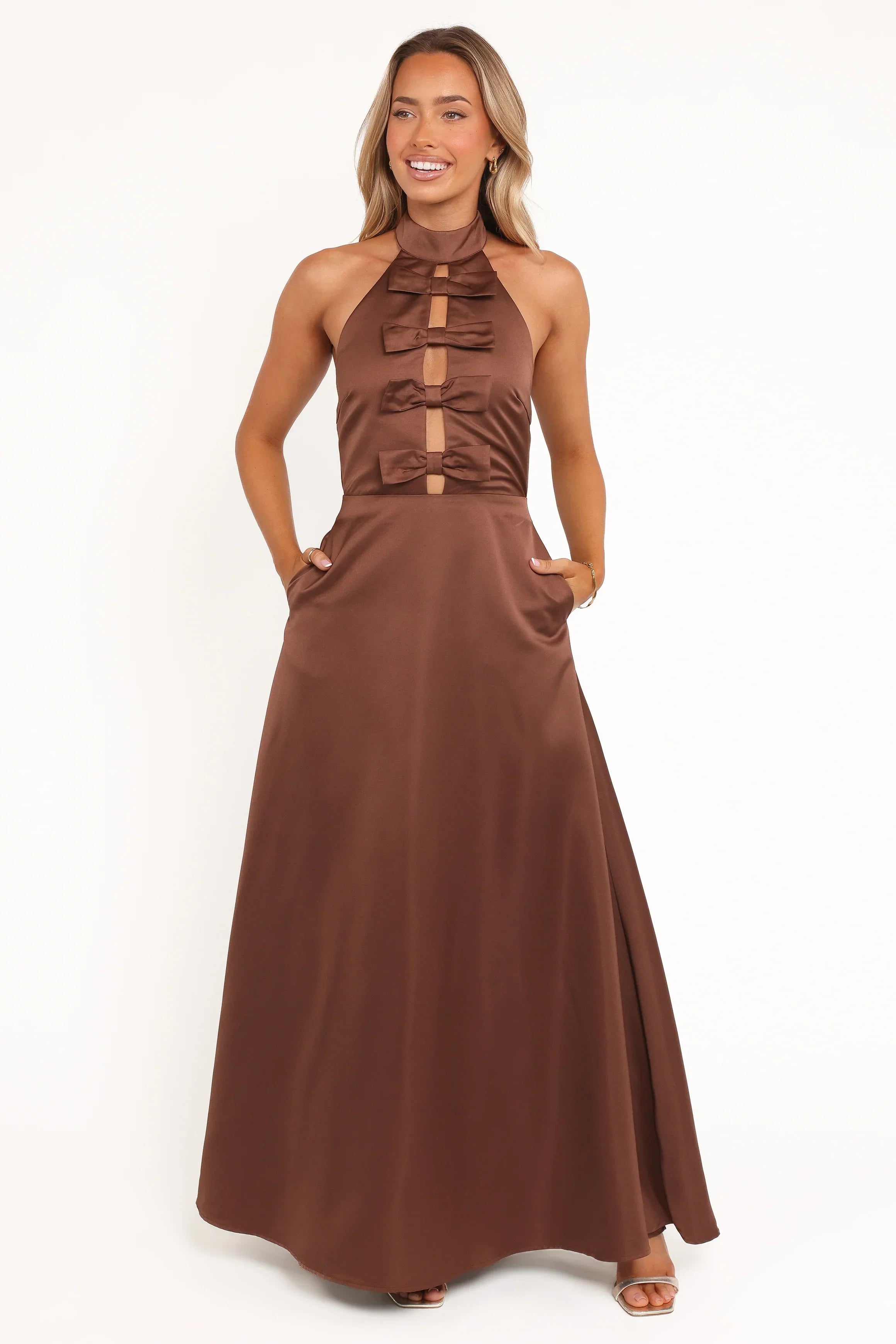 Robe longue Norva - Marron