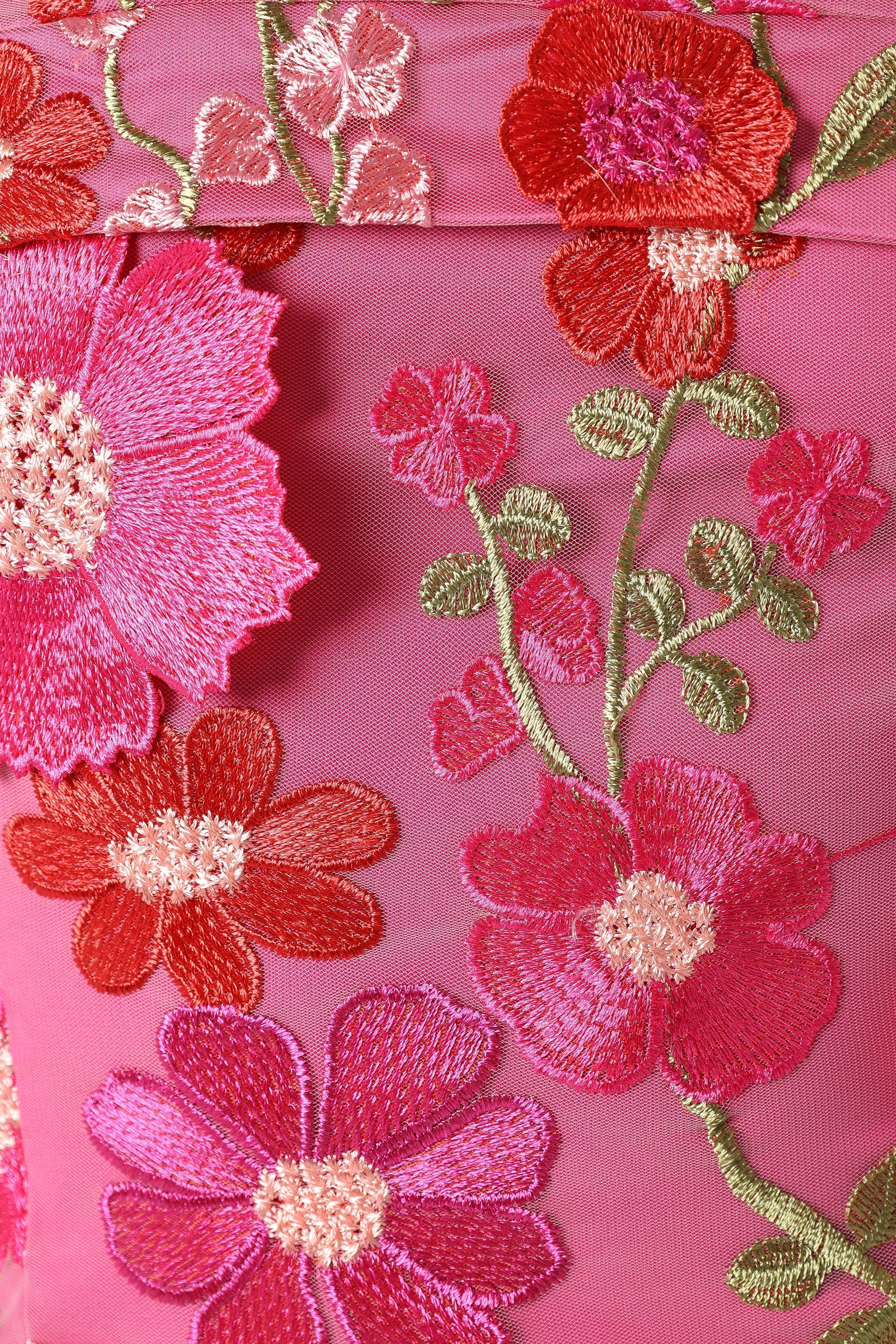 Mini-robe bustier Butterfields - Rose vif
