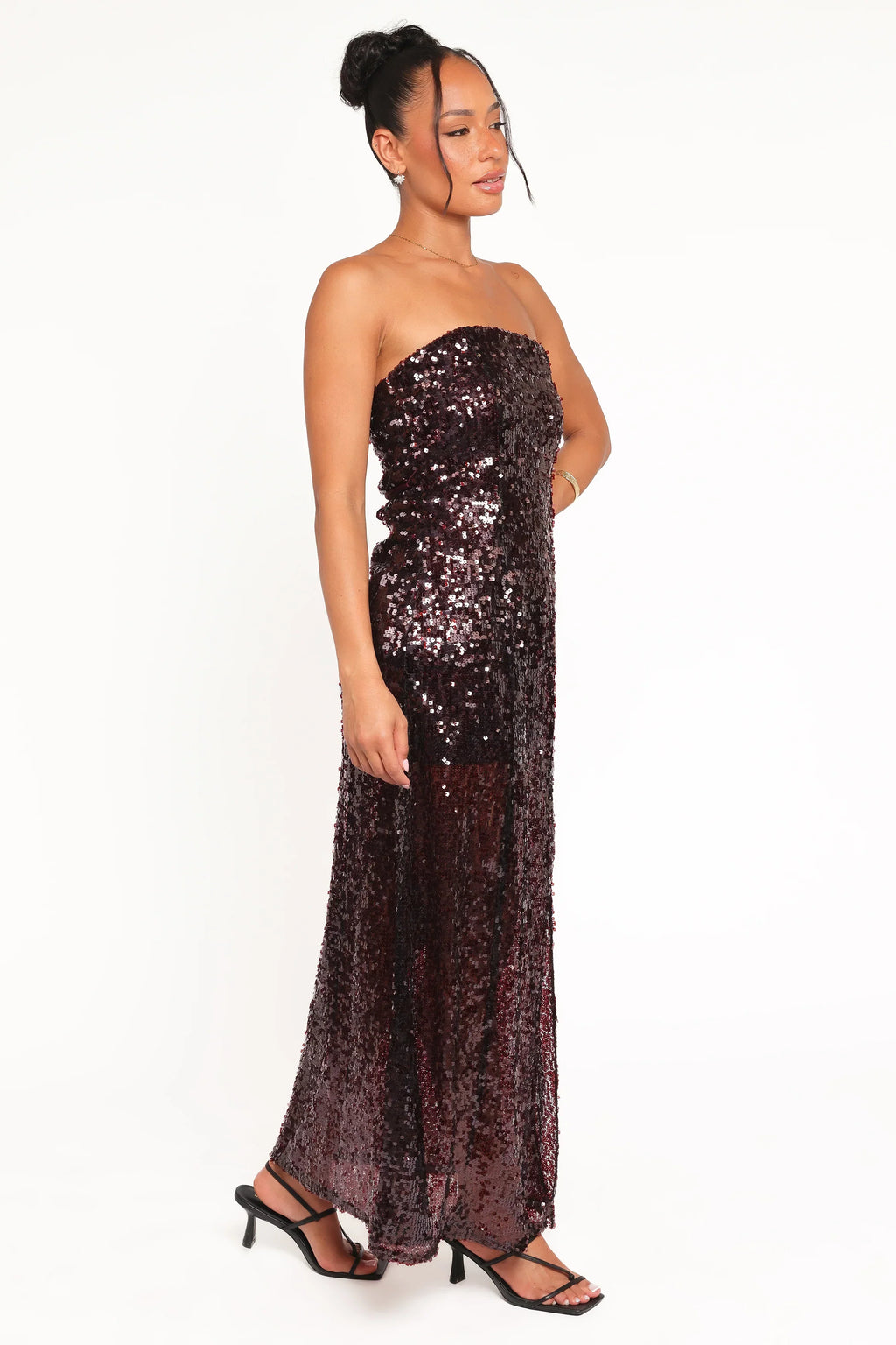 Robe longue Liliane - Paillettes cerise