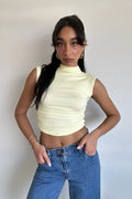 Taylor Ruched High Neck Tank Top