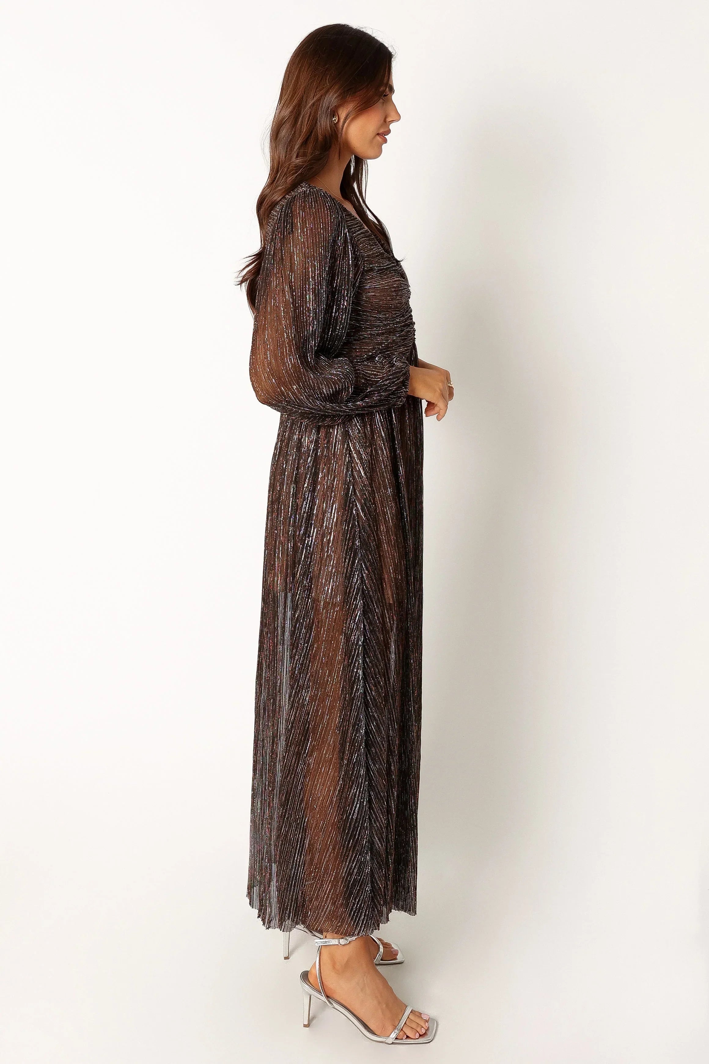 Robe midi à manches longues Lustre - Bronze