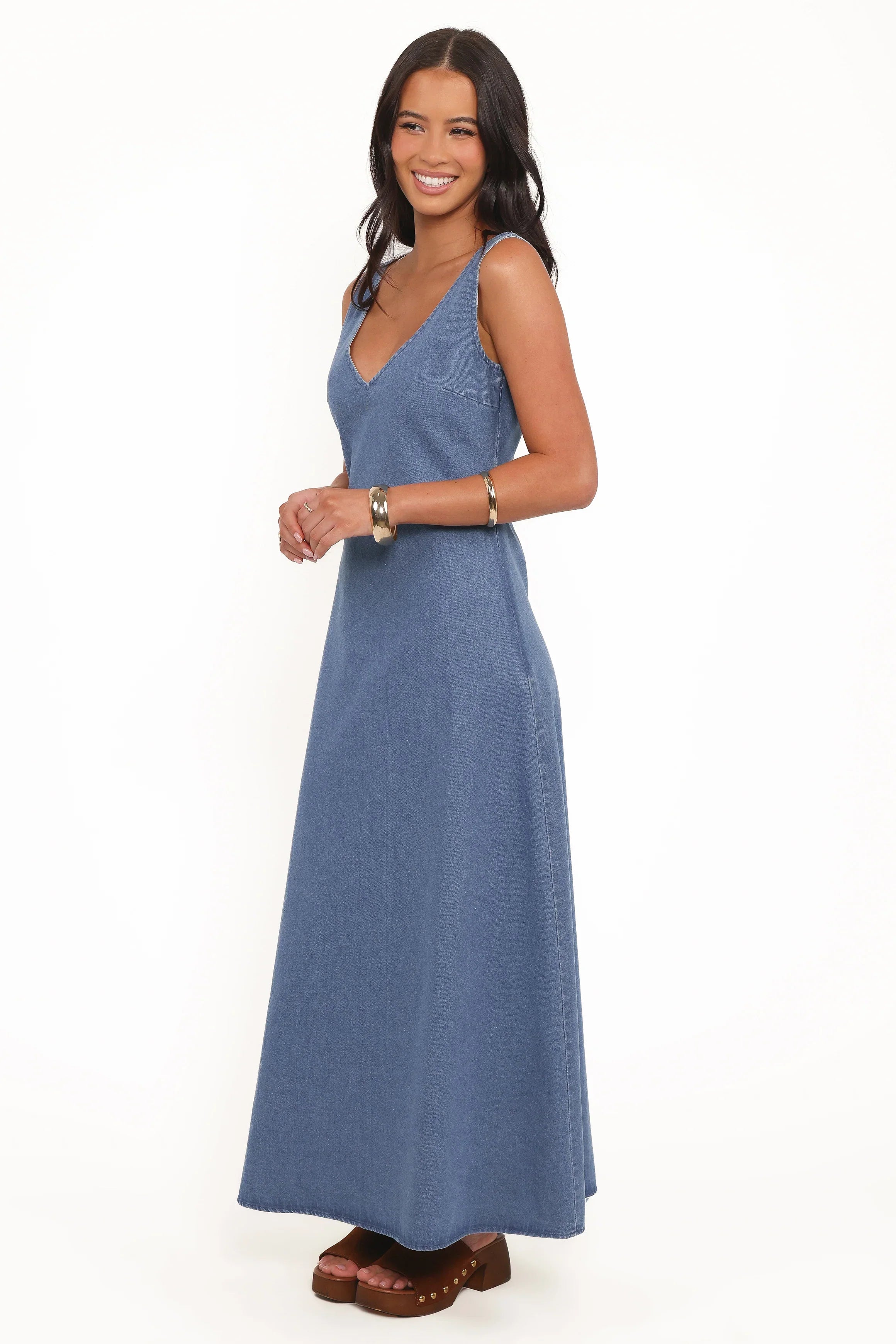 Robe longue en jean Odelia - Indigo