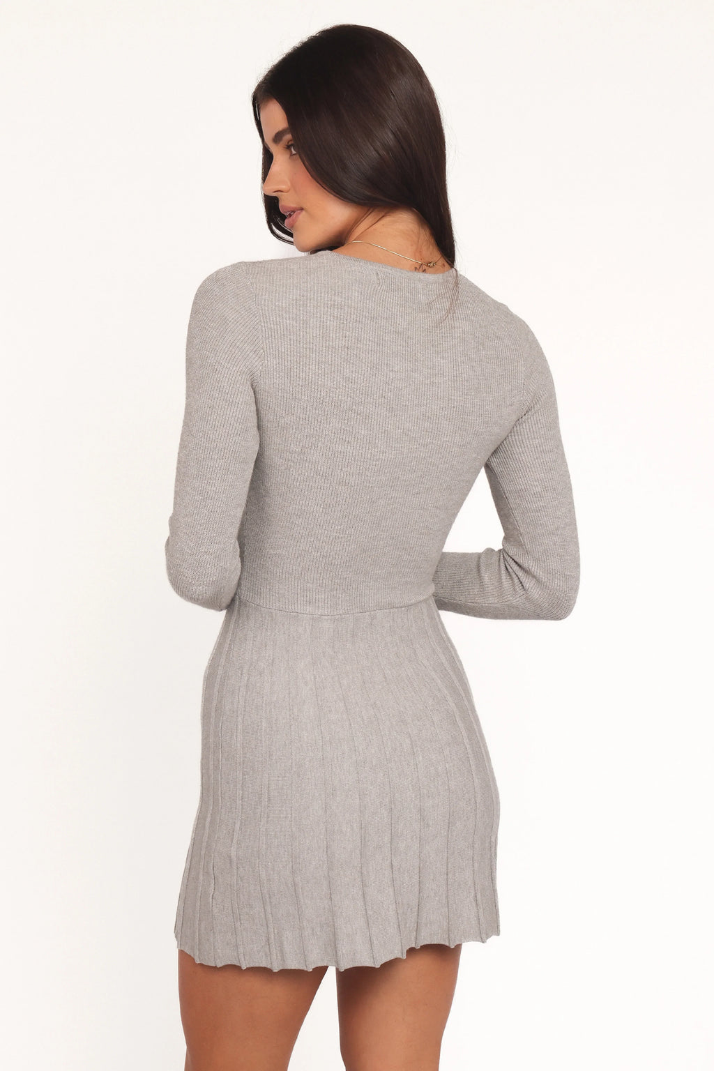 Mini-robe à manches longues Darlina - Gris chiné