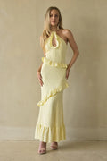 Vanita Ruffled Halter Maxi Dress