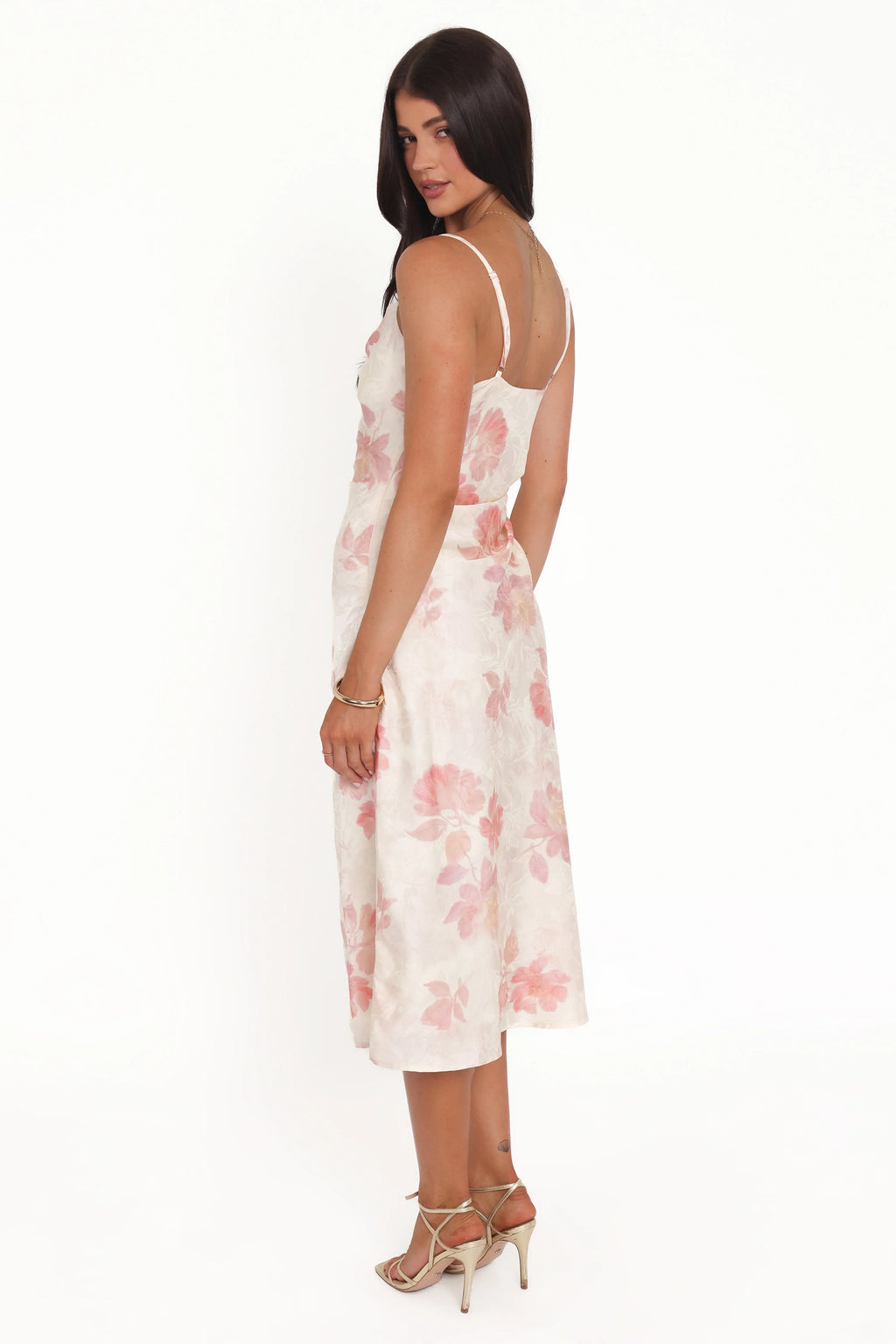 Robe midi Sandrine - Imprimé floral rose