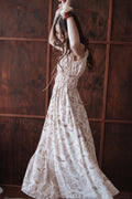Robe midi Safira - Motif cachemire marron