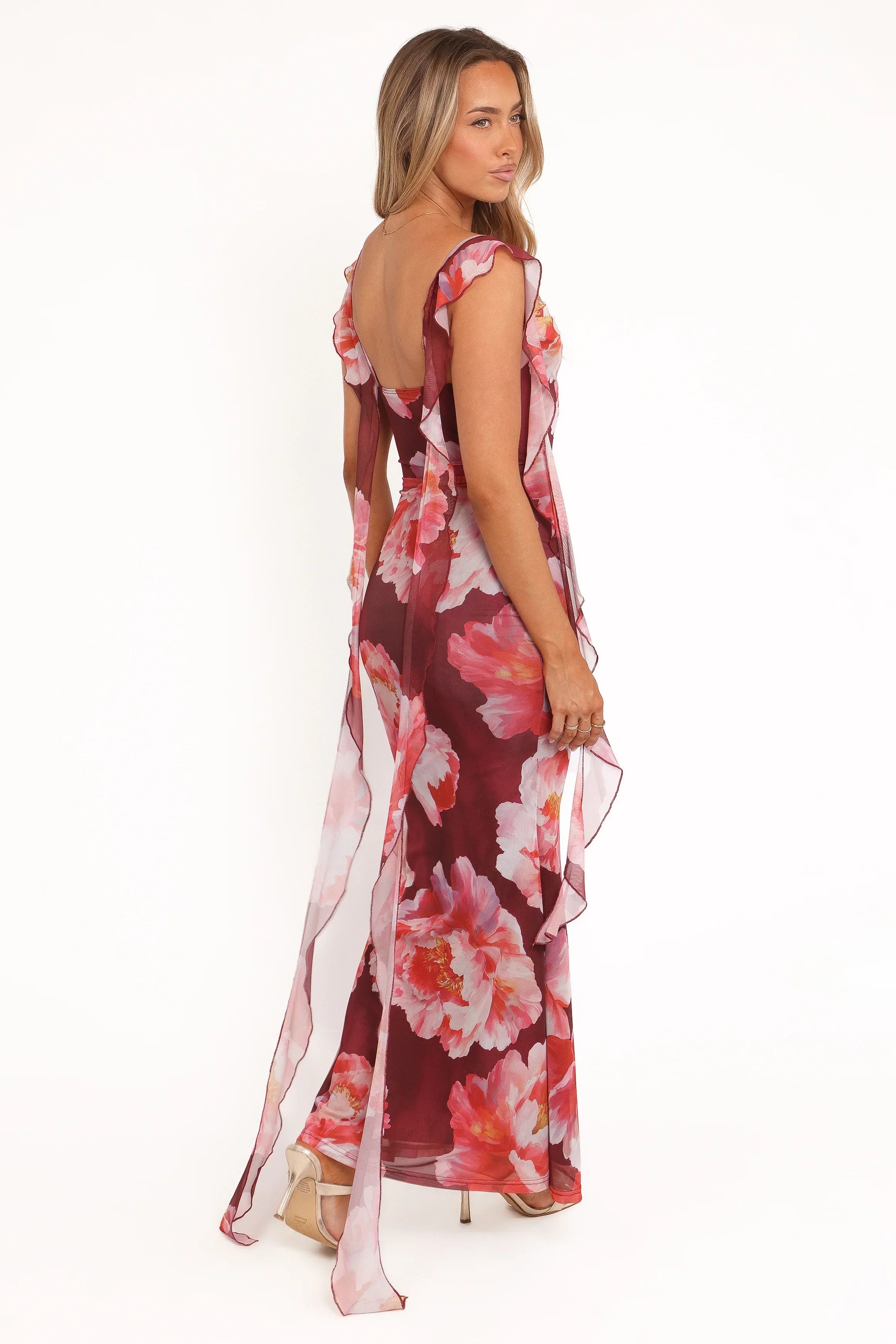 Robe longue Chiara – Pivoine bordeaux