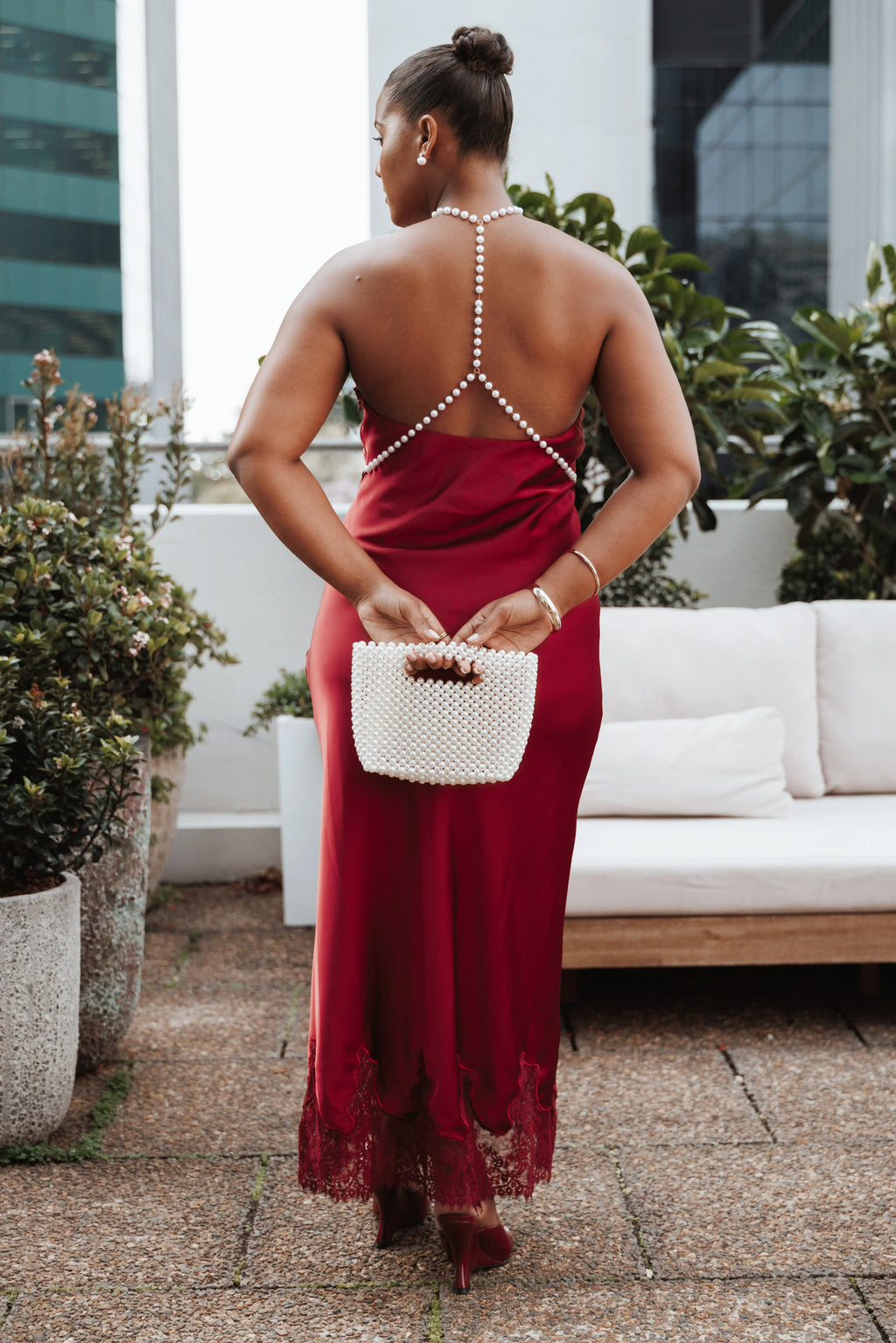 Robe longue Jeannie - Rouge foncé