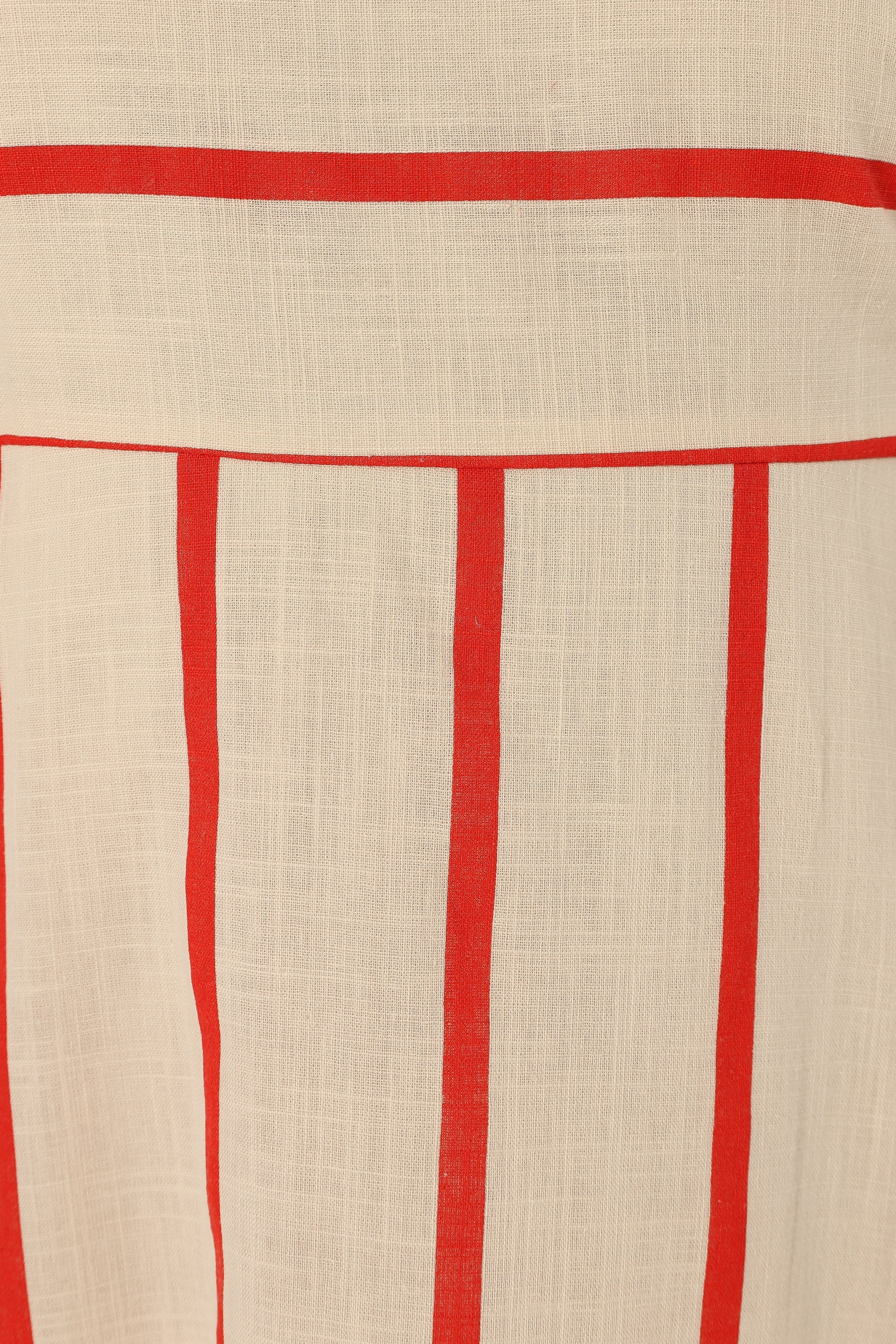Robe longue Brea - Rayures crème