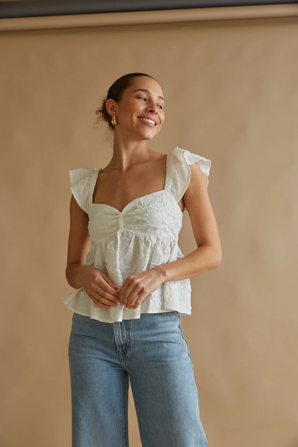 Haut babydoll à manches à volants Ashton