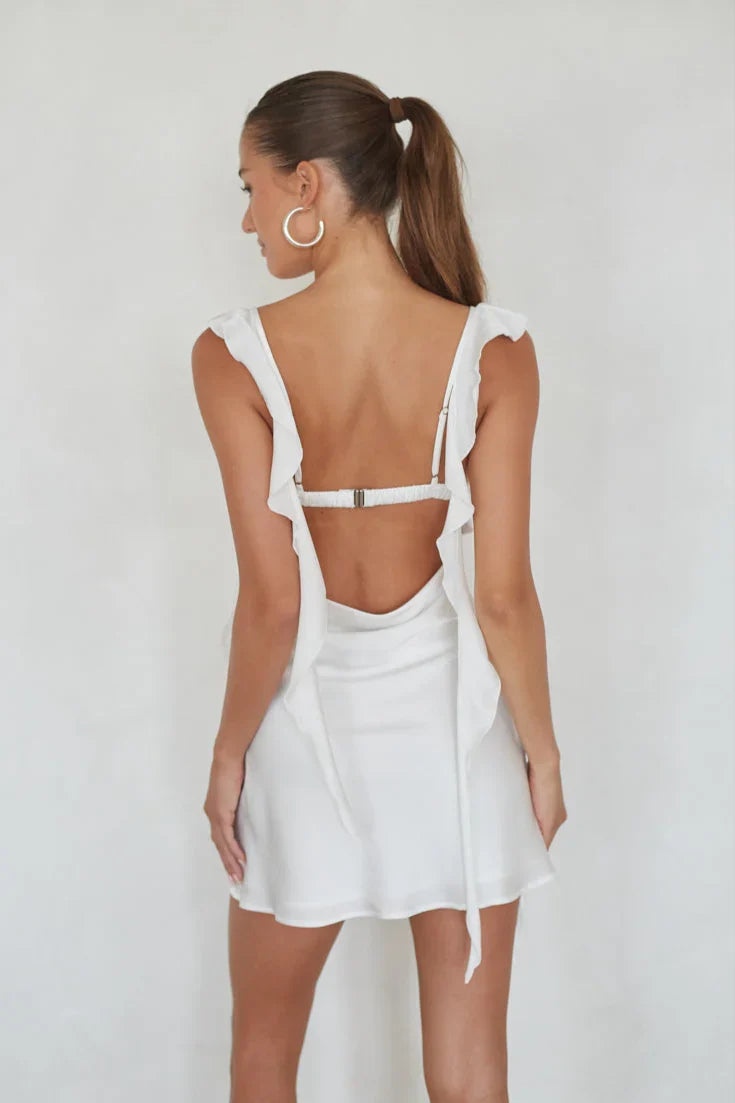 Mini-robe Scheana à bretelles volantées