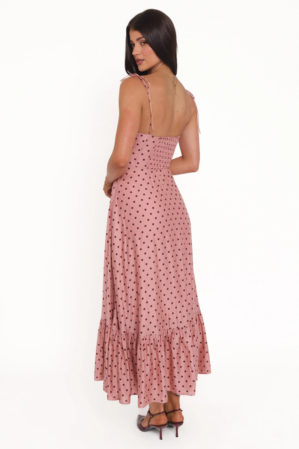 Robe midi Ayana - Rose à pois