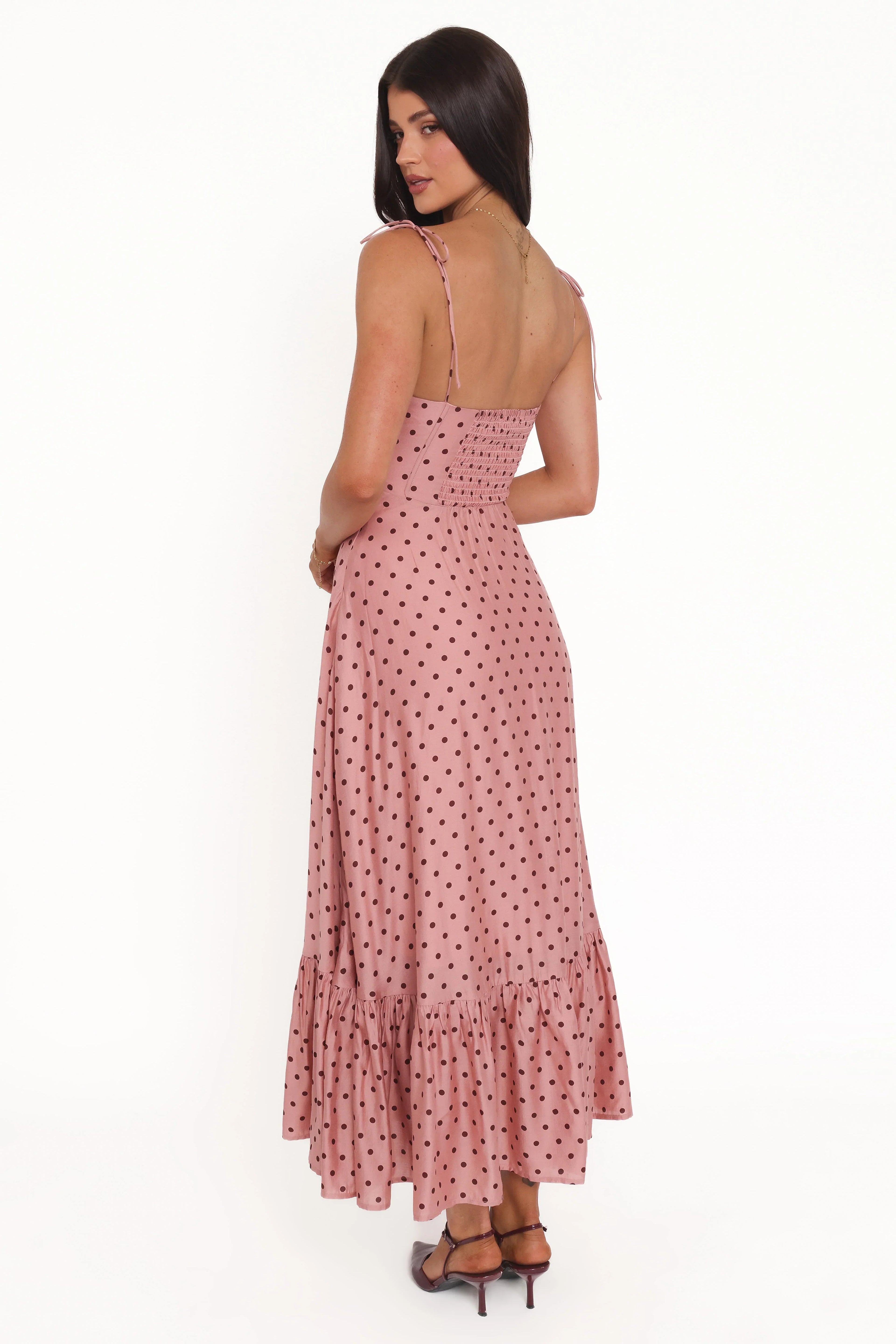 Robe midi Ayana - Rose à pois
