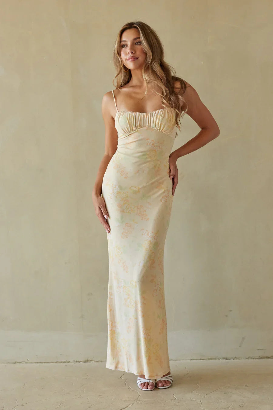 Robe longue Ysabelle à dos torsadé