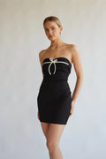 Robe bustier courte et moulante Eloise à nœud