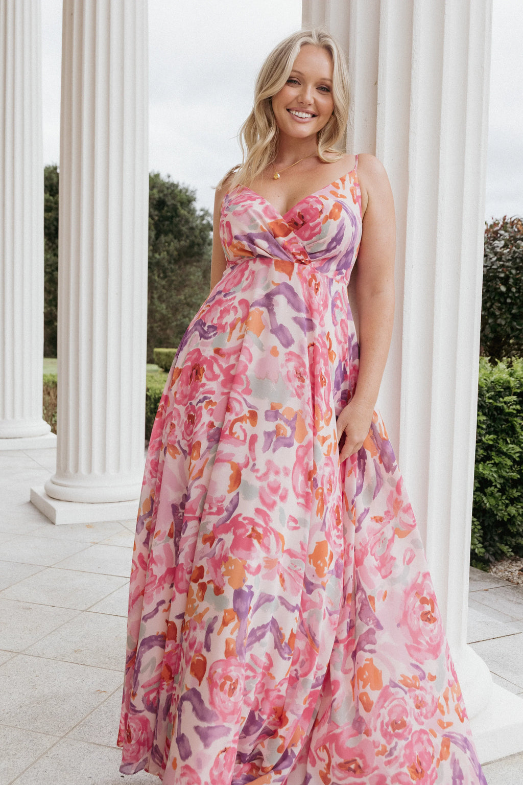 Robe longue Madilyn - Fleurs multicolores