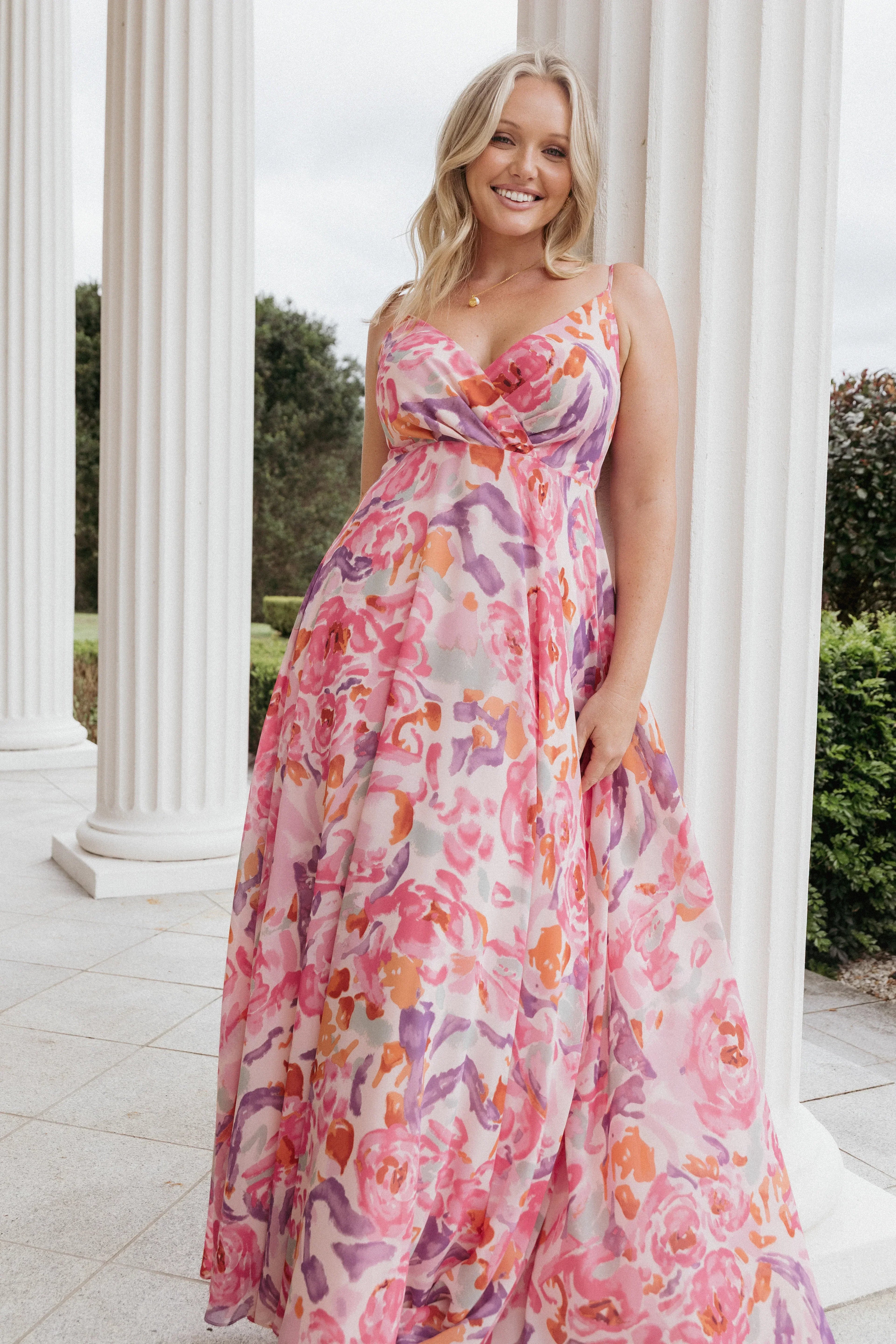 Robe longue Madilyn - Fleurs multicolores