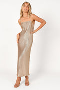 Robe longue plissée Liza - Doré