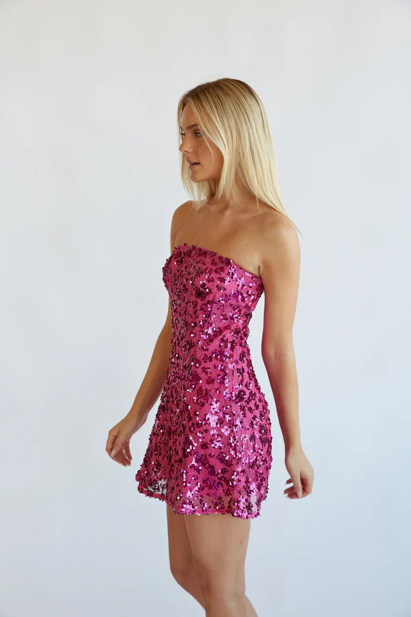 Mini-robe patineuse à sequins Sasha