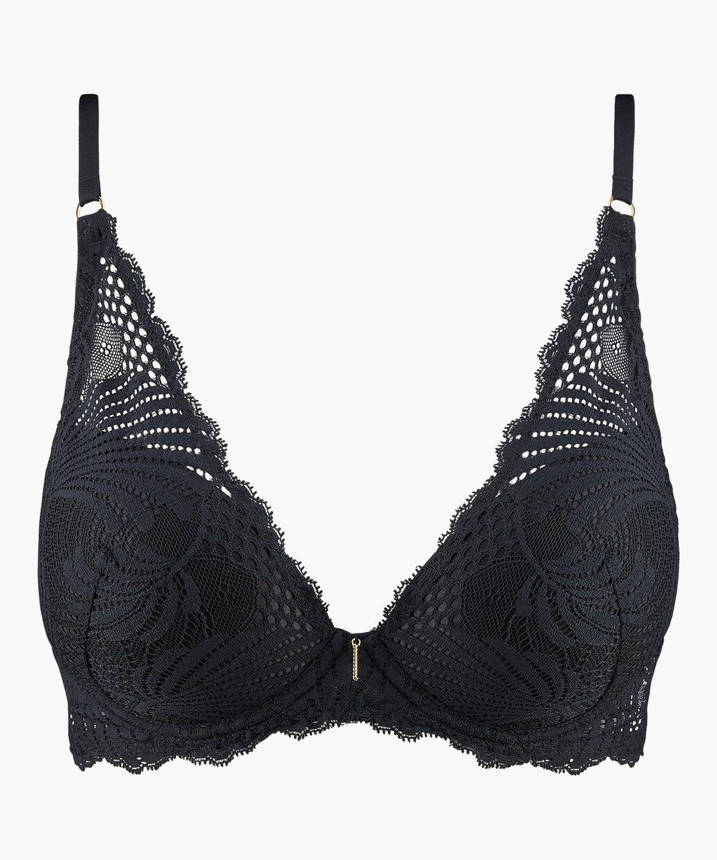 Rythm of Desire Soutien-gorge foulard décolleté plongeant Noir