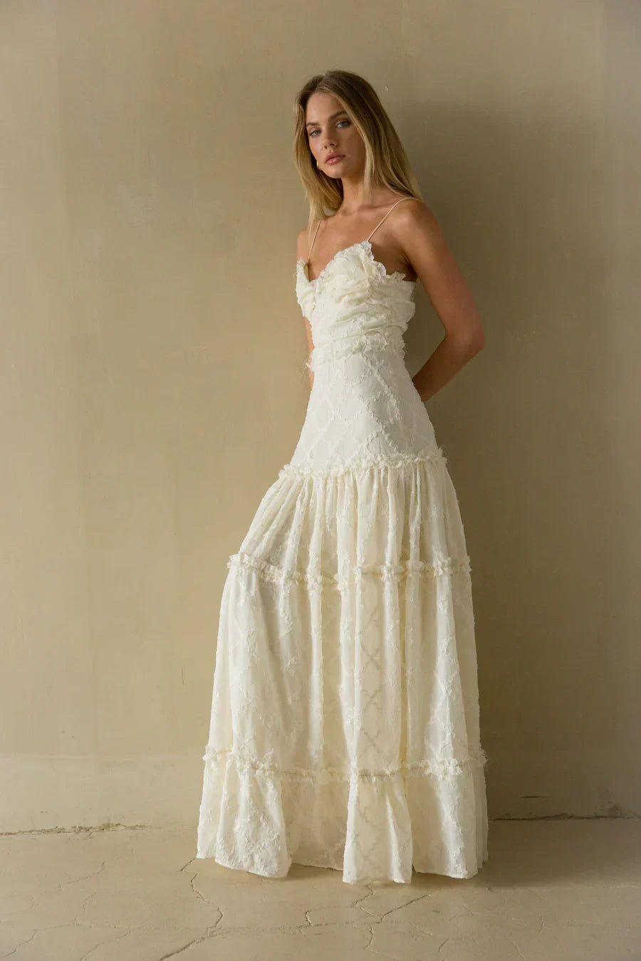 Robe longue Percy en dentelle