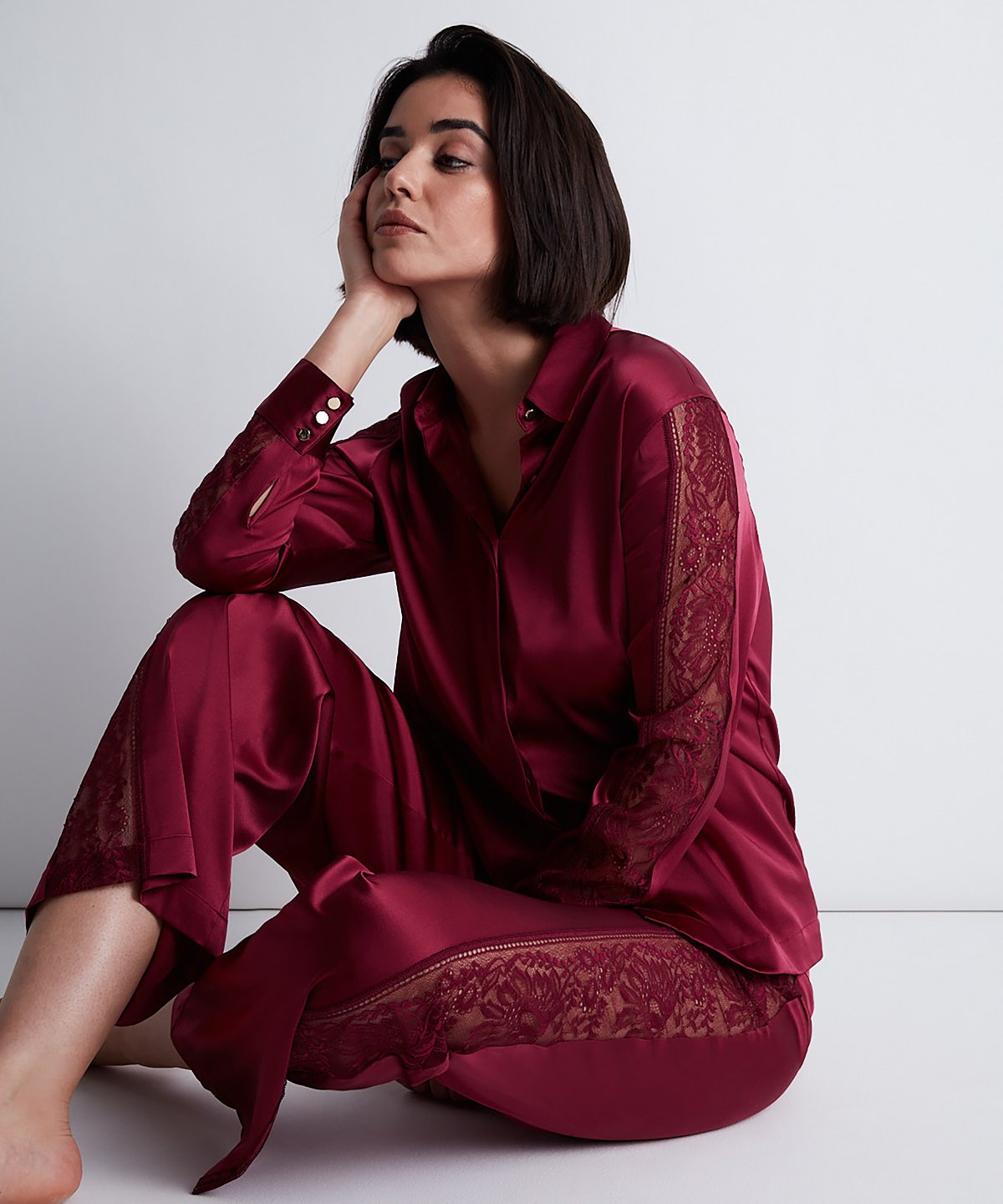 Pantalon Chuchotis de Minuit Rouge Cramoisi