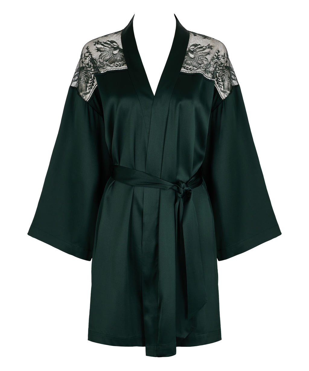 Midnight Whisper Kimono Mysterious Green