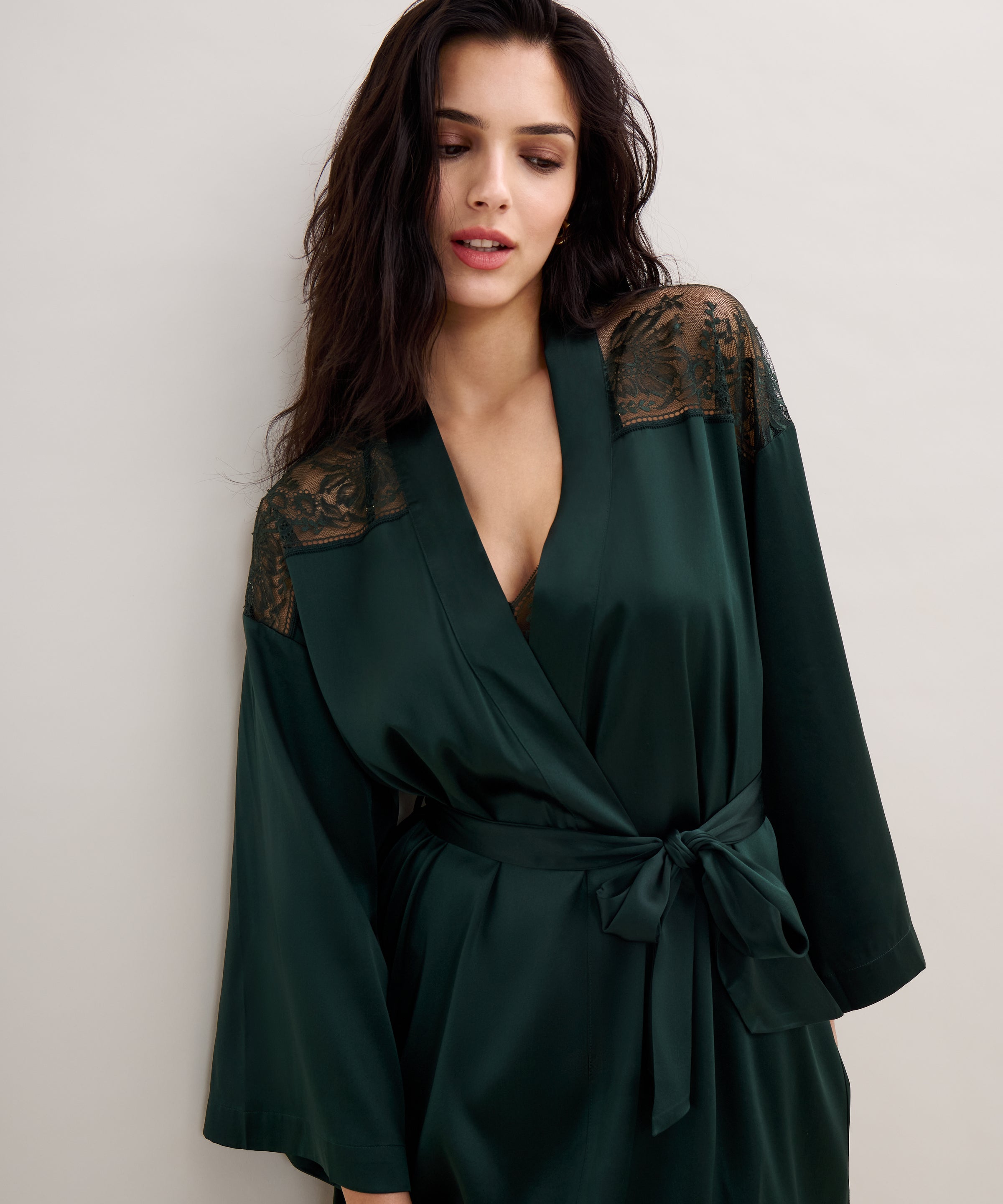 Midnight Whisper Kimono Mysterious Green