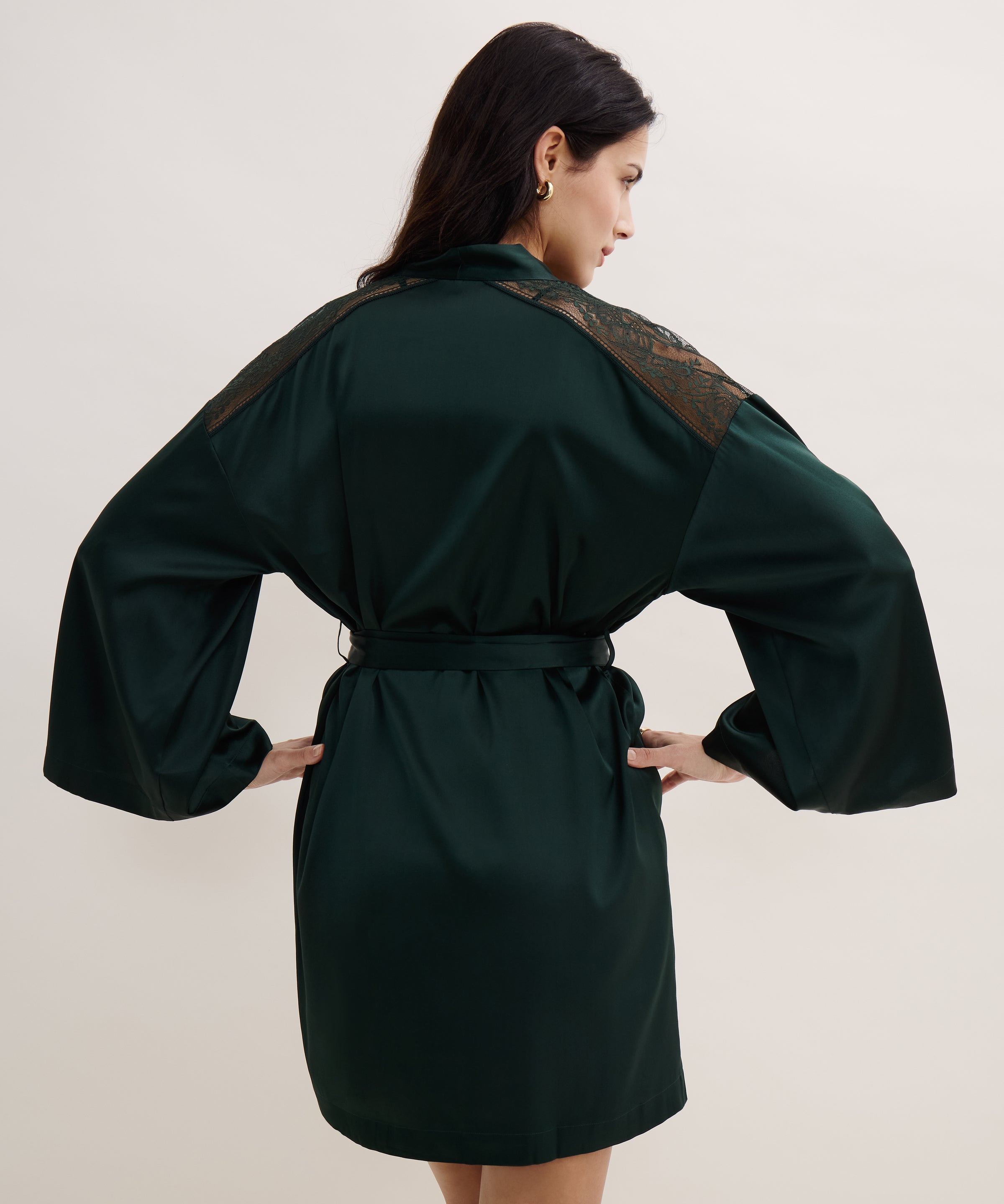 Midnight Whisper Kimono Mysterious Green