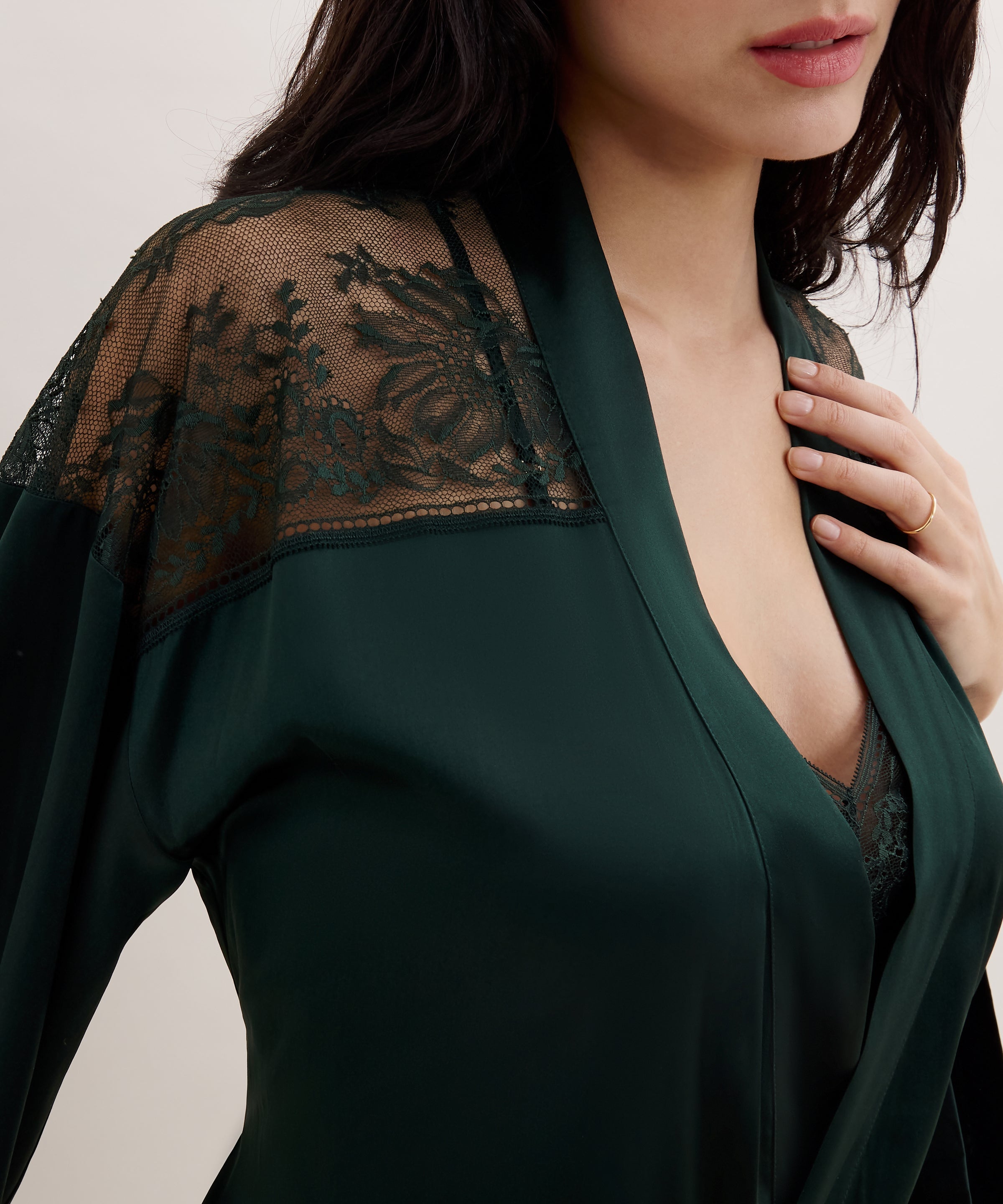 Midnight Whisper Kimono Mysterious Green