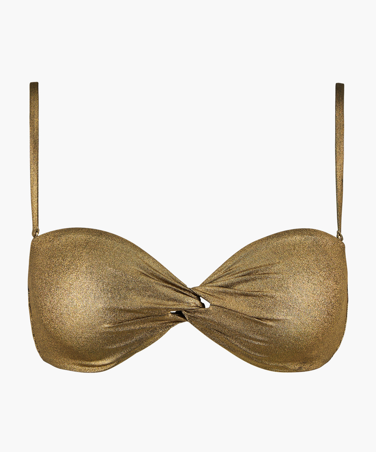 Sunlight Glow Haut de maillot de bain Bandeau coques amovibles Antique Gold