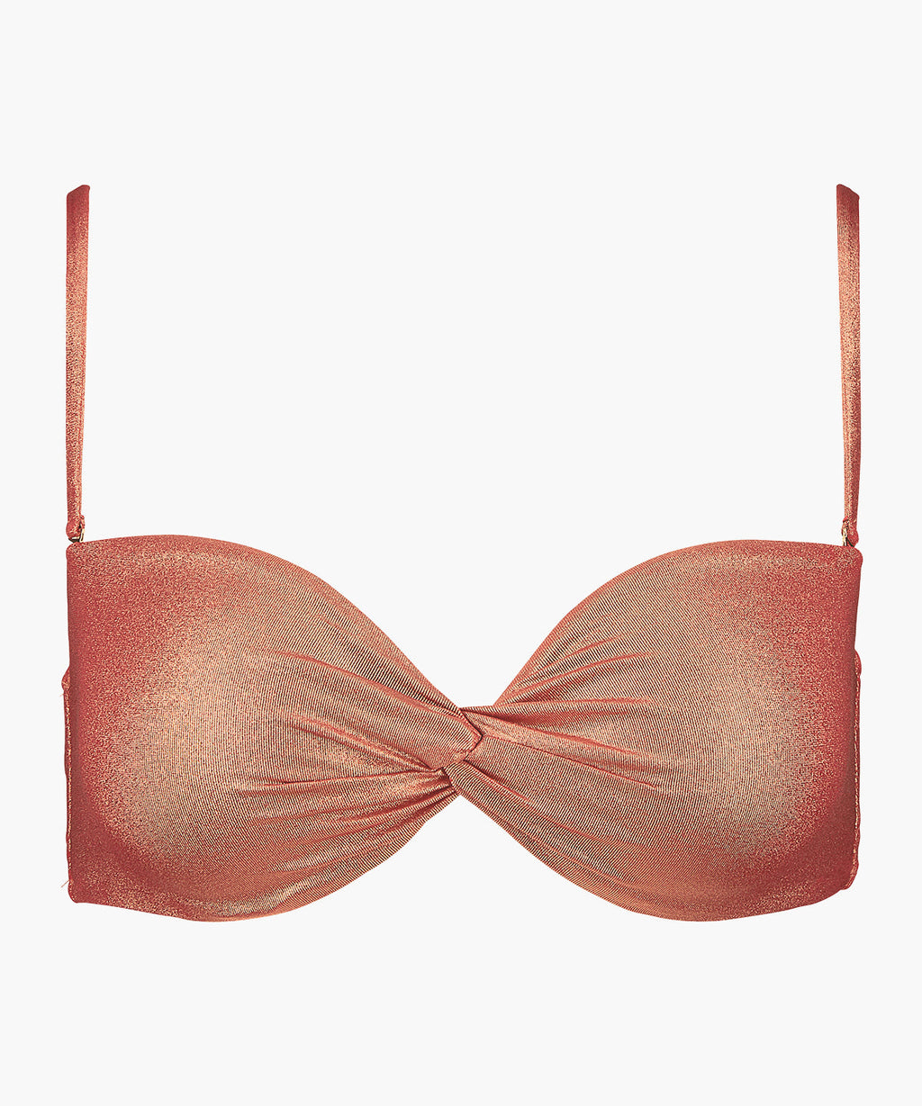 Sunlight Glow Haut de maillot de bain Bandeau coques amovibles Cuivre